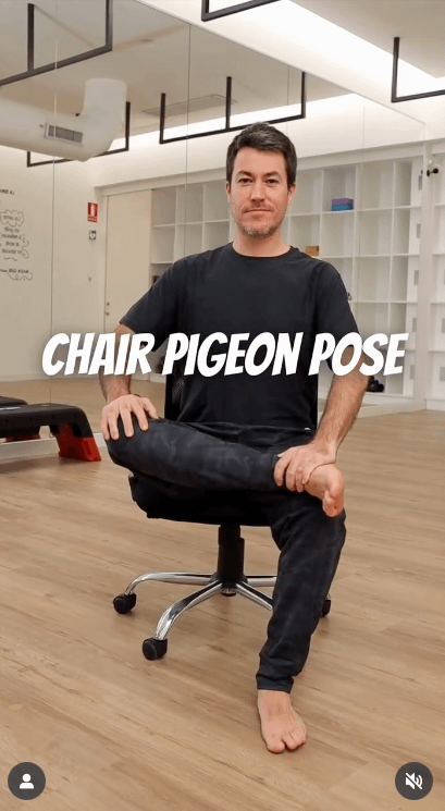 Pigeon Pose on a chair